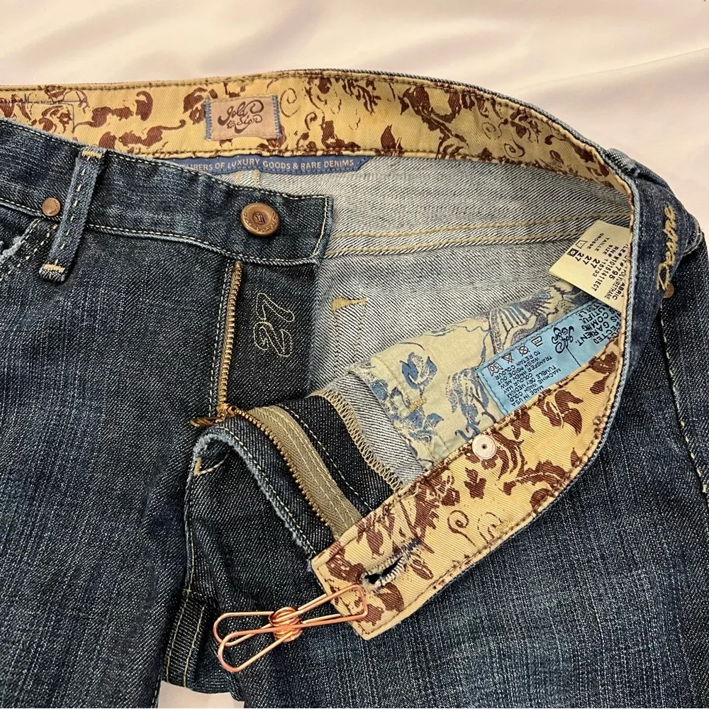 GoldSign Desire Lowrise Distressed Flare Bootcut Denim Jeans USA Made SZ 27 EUC - Picture 13 of 16